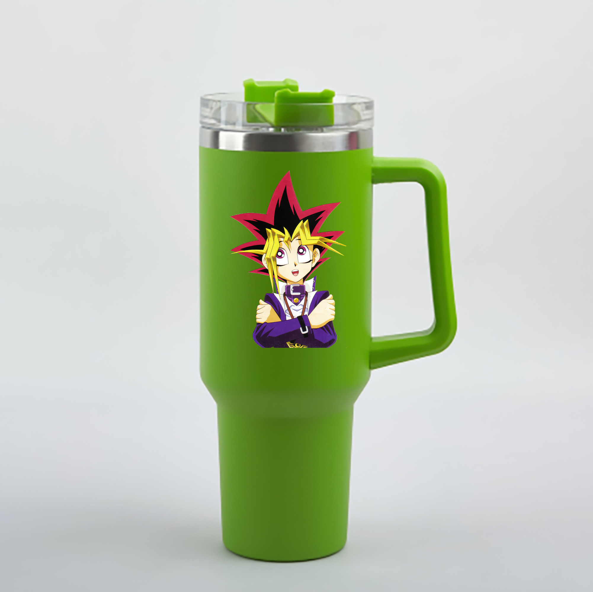 （画像用） 遊☆戯☆王 Yu-Gi-Oh! 1200mL車用タンブラー - クリスタルステッカー（プラスチックストロー付き）